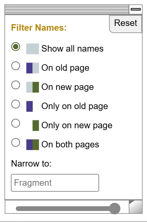 The filter panel